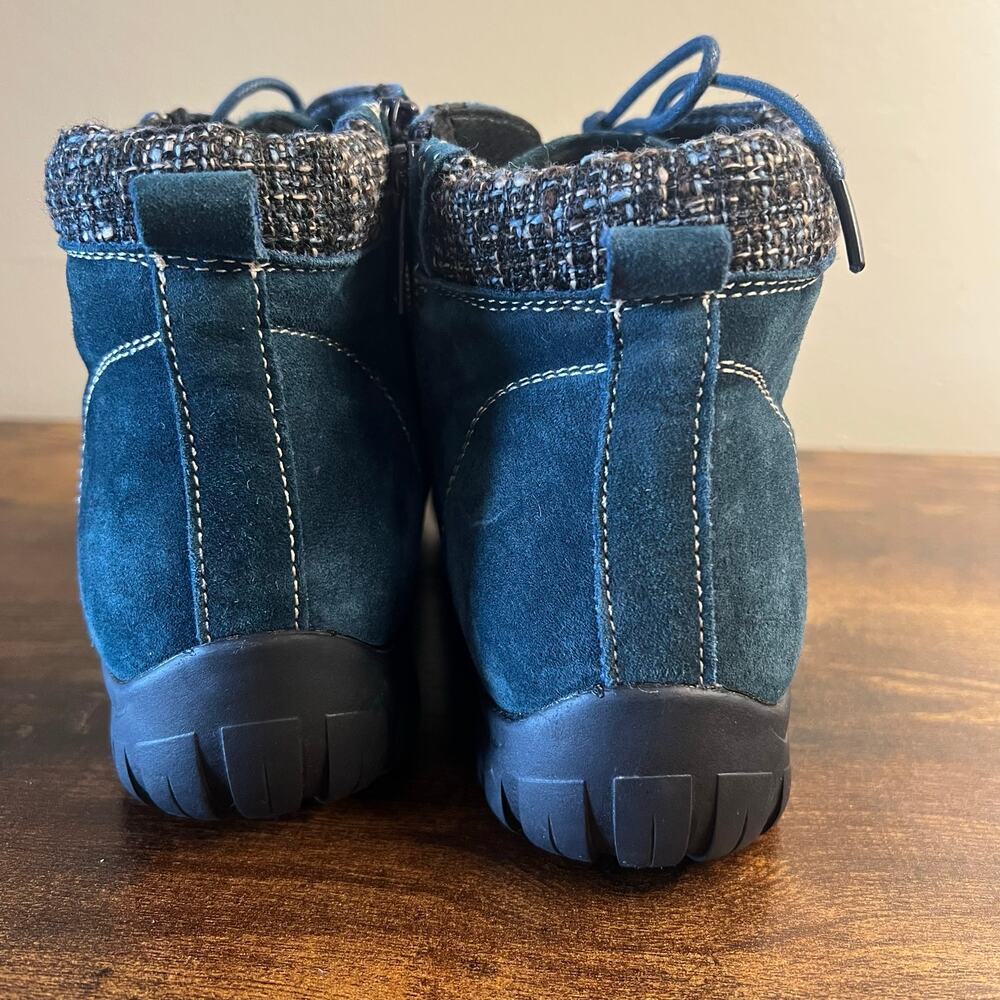 Propet Delaney Ankle Boots 7.5 Water Resistant Navy Blue Suede Lace Up Outdoor - Picture 8 of 10